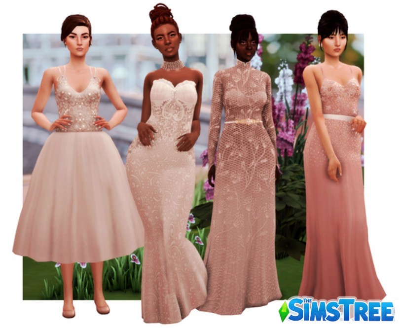 Большой набор Свадебных платьев от разных авторов для Sims 4