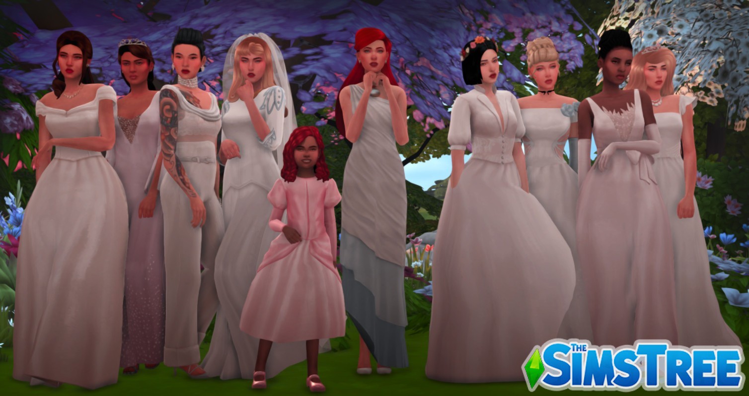 Большой набор Свадебных платьев от разных авторов для Sims 4