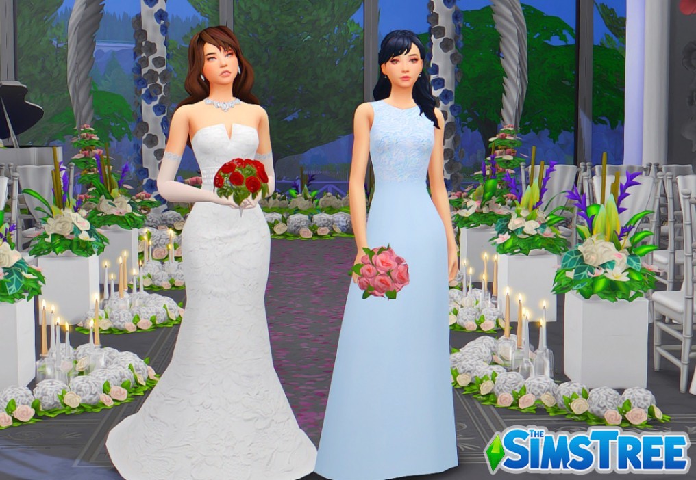 Большой набор Свадебных платьев от разных авторов для Sims 4