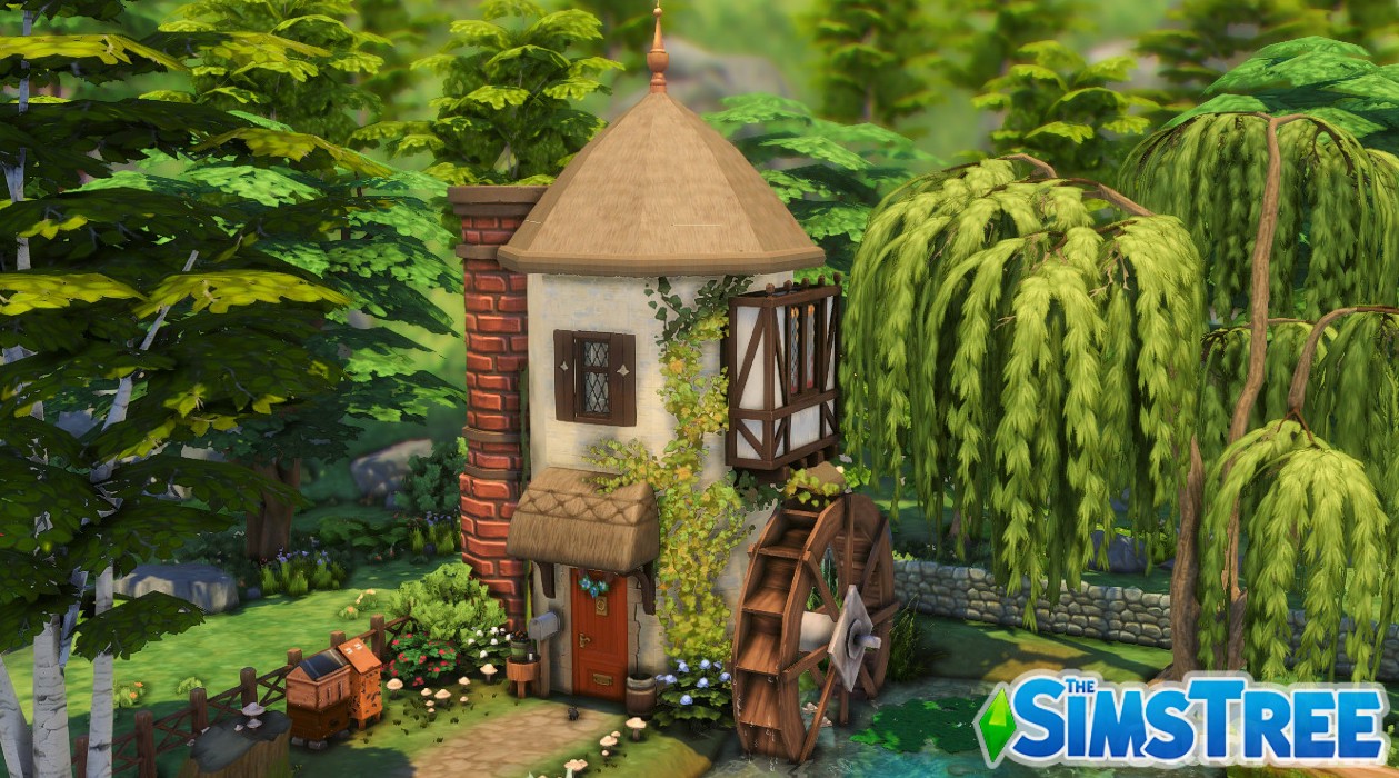 Крошечный дом Водяная мельница от ludicsim для Sims 4