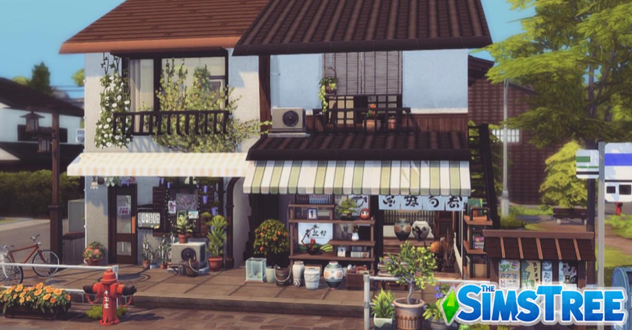 Магазин, кафе, жилой дом от tksims для Sims 4