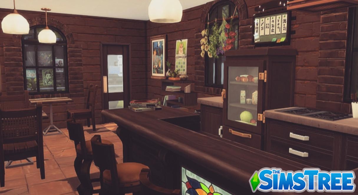 Магазин, кафе, жилой дом от tksims для Sims 4