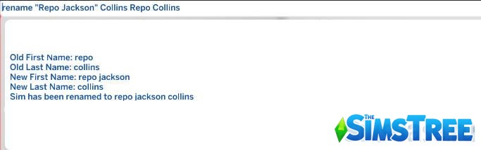Мод «Переименование любого сима» от MitchellVR для Sims 4