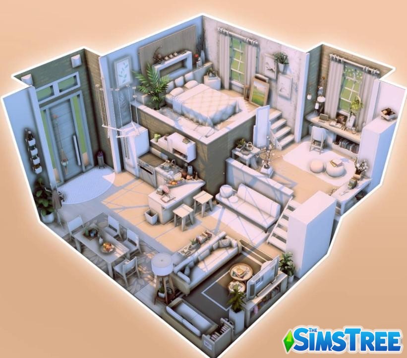 Набор комнат с платформами от amalieesims для Sims 4