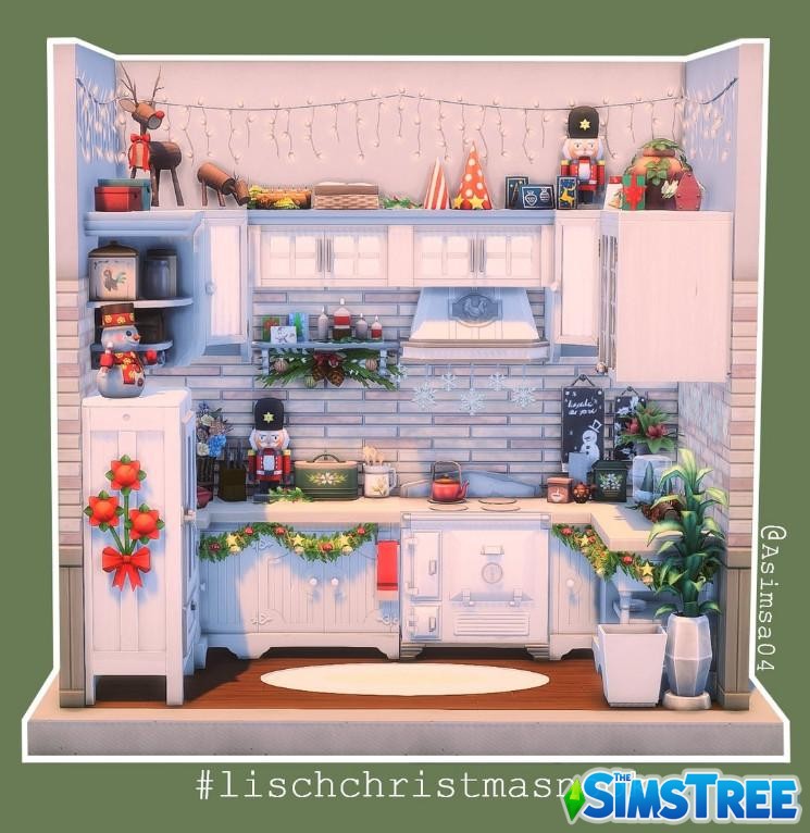 Набор тематических комнат Новый год от разных авторов для Sims 4