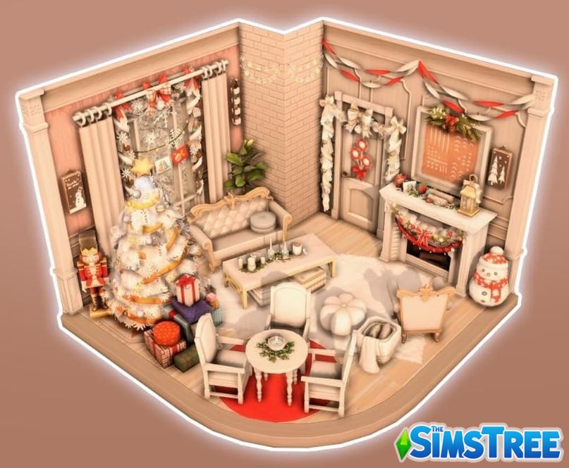 Набор тематических комнат Новый год от разных авторов для Sims 4