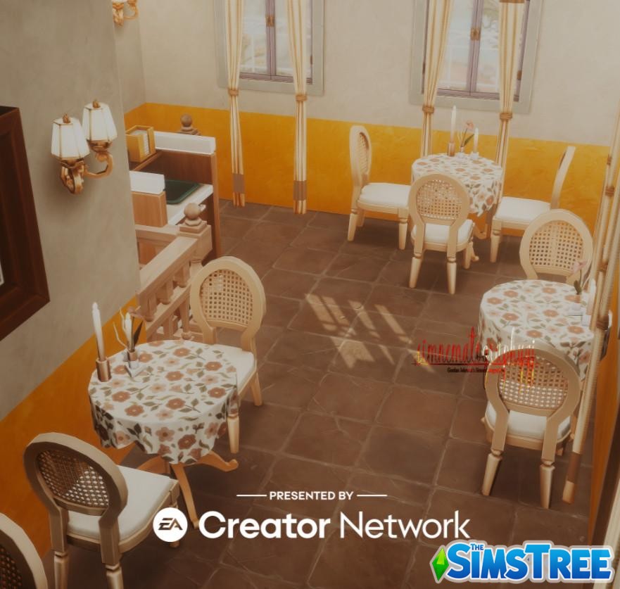 Ресторан с апартаментами Тортоза от simnematographygj для Sims 4