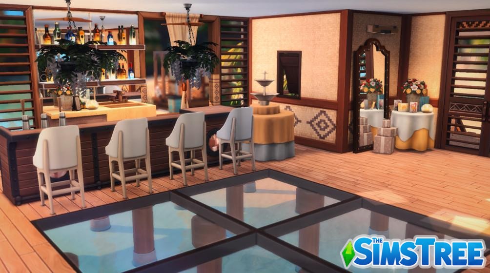 Свадебная площадка и бар «Игристые пески» от moonlightowl-es для Sims 4