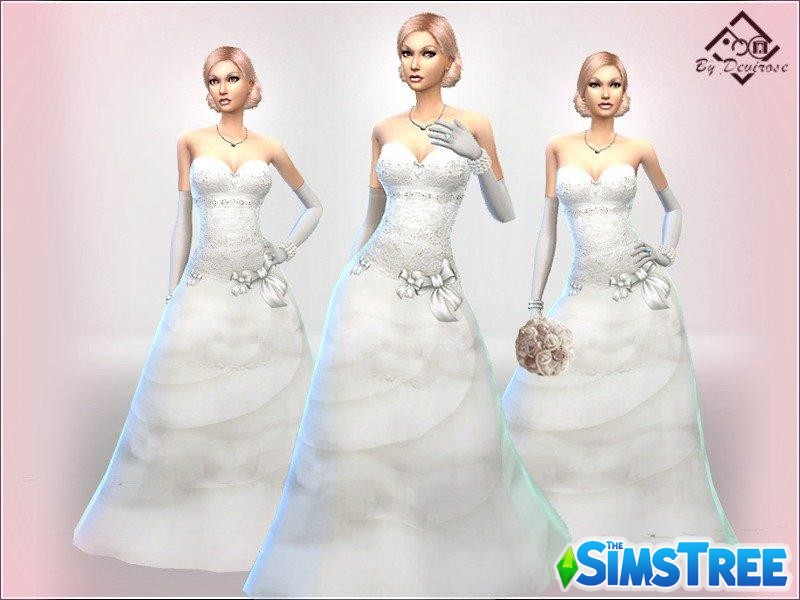 Свадебное платье от Devirose для Sims 4