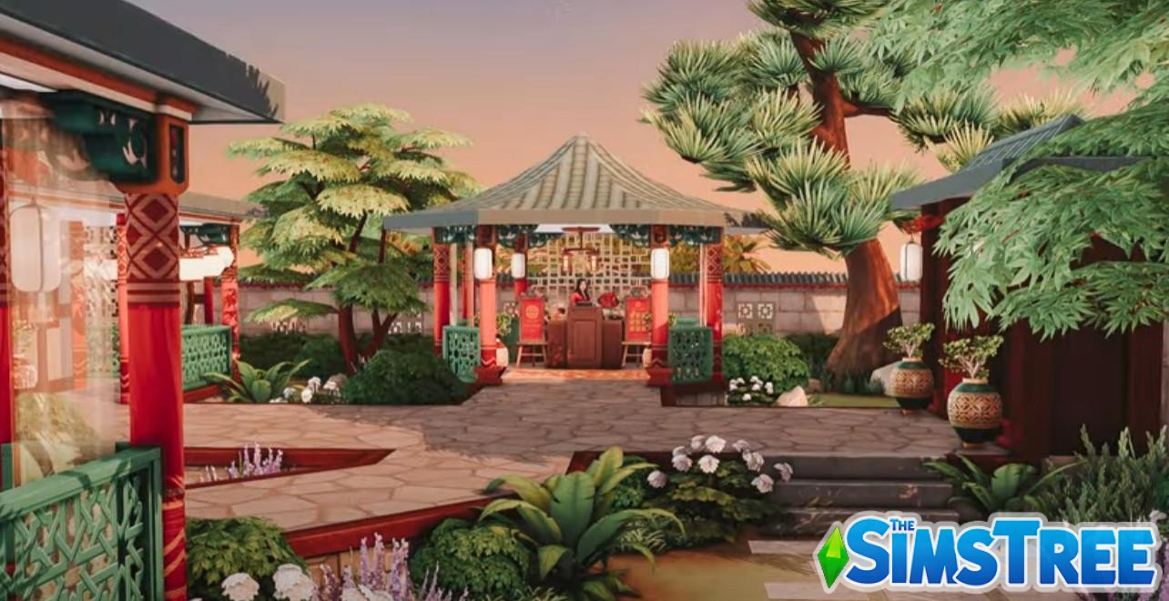 Японский ресторан от simpolcheeks для Sims 4