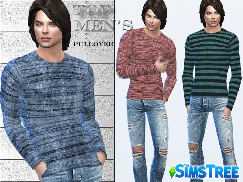 Мужской пуловер от Sims House для Sims 4
