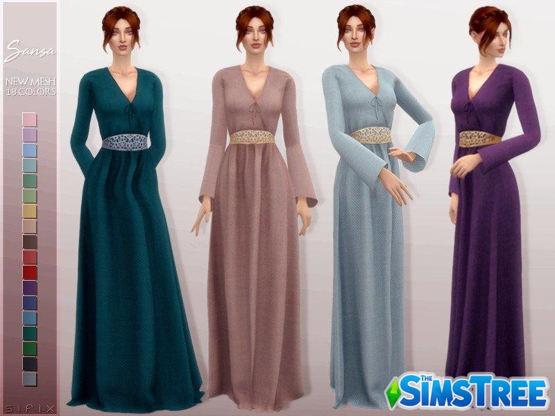 Платье Сансы Старк от Sifix для Sims 4