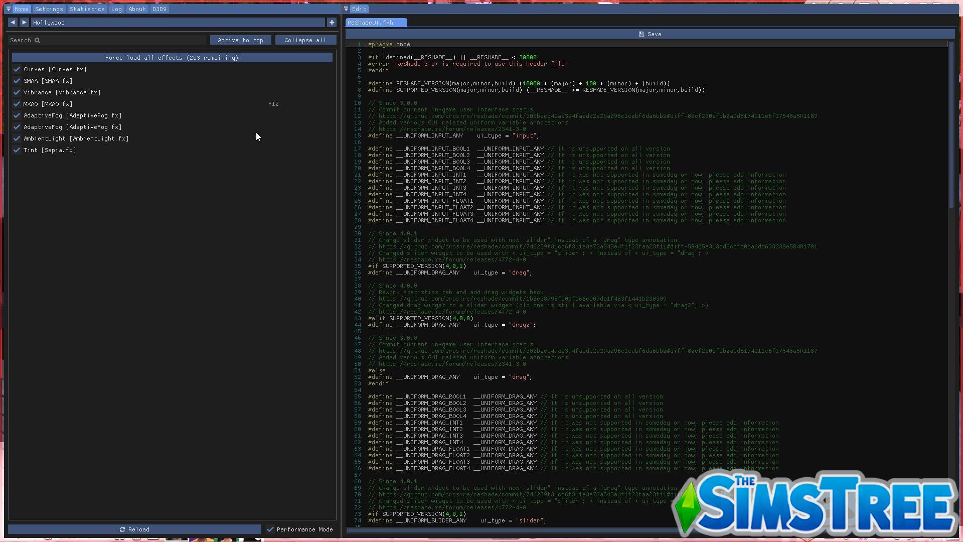 Мод-приложение для улучшения графики «ReShade v. 4.9.1» от Crosire для Sims 4