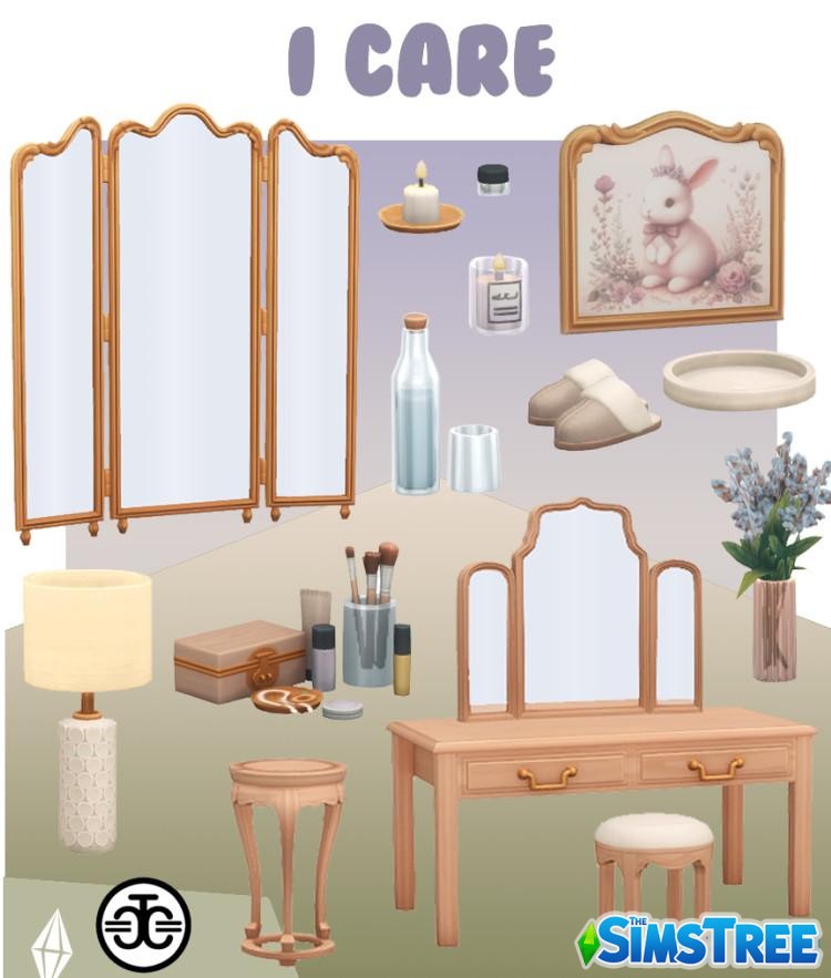 Набор мебели и декора Мне не все равно от TheClutterCat для Sims 4