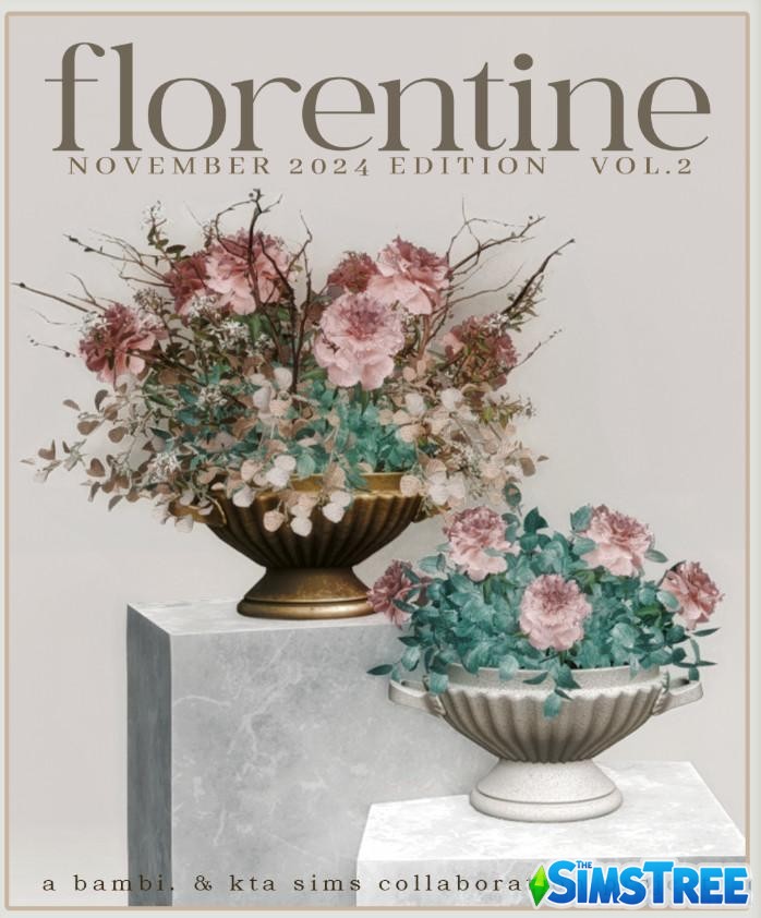 Набор цветочного декора от bambi для Sims 4