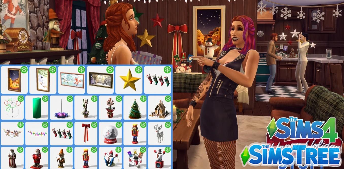 Наборы Новогодних СС для Sims 4