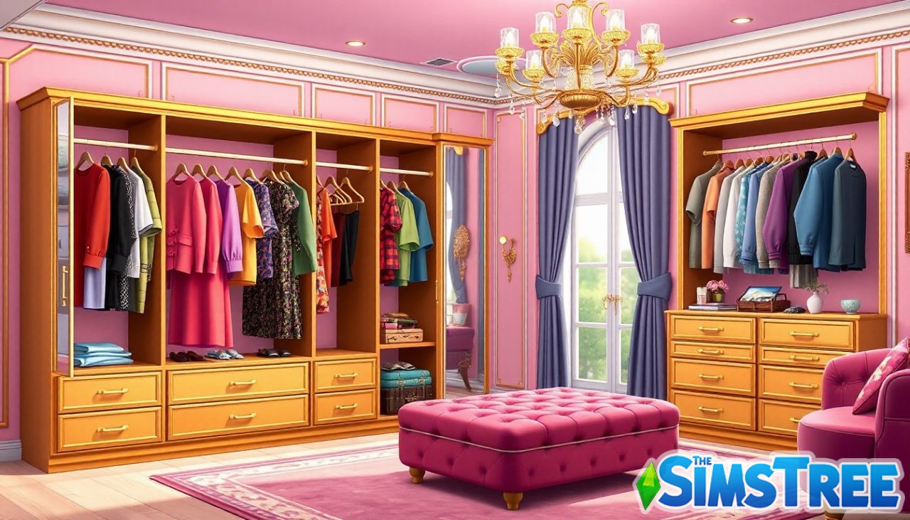 Как в The Sims 4 повесить гардероб с вешалками