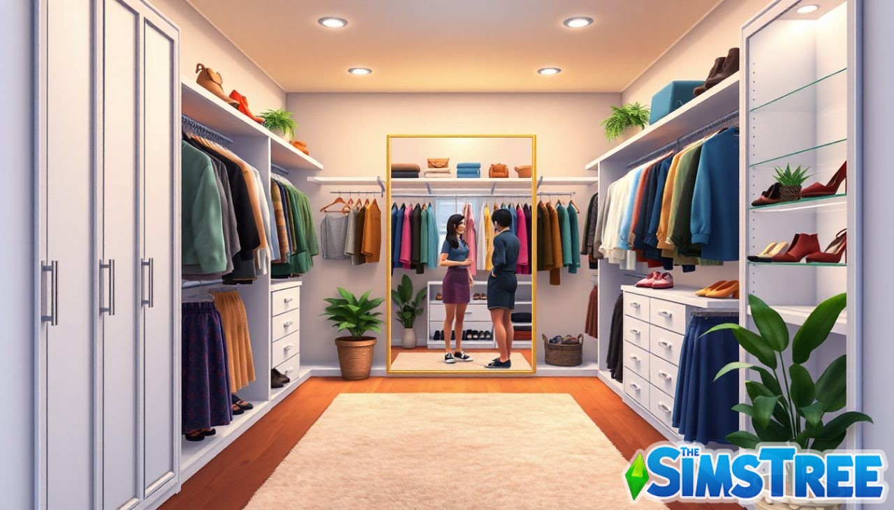 Как в The Sims 4 повесить гардероб с вешалками