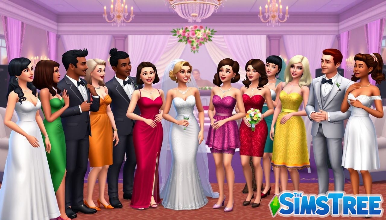 Как в The Sims 4 пригласить гостей посмотреть свадебную церемонию