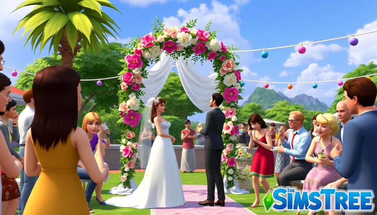 Как в The Sims 4 пригласить гостей посмотреть свадебную церемонию